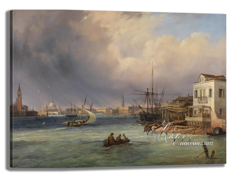 Venetian Storm Painting, after Carlo Grubas