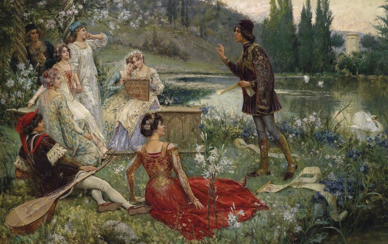 Scene of the Narration of the Decameron, c.1892, Oil on Canvas