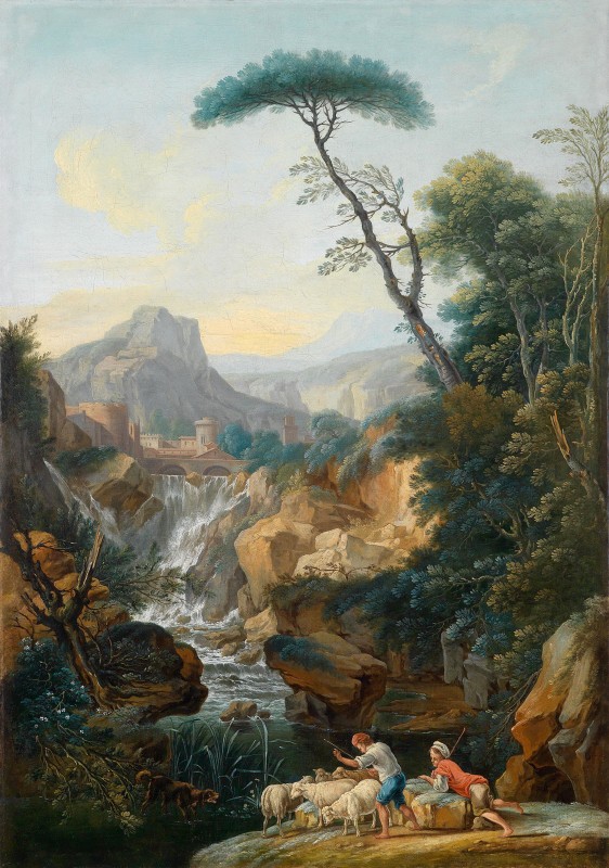 Italian Mountain Landscape with an Ancient City in the Background, c.1810, Oil on Canvas