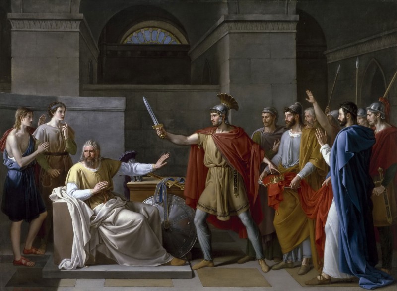 Wamba, King of the Visigoths giving up the Crown, c.1850, Oil on Canvas