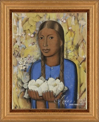 The Girl of the White Flowers, after Alfredo Ramos Martínez