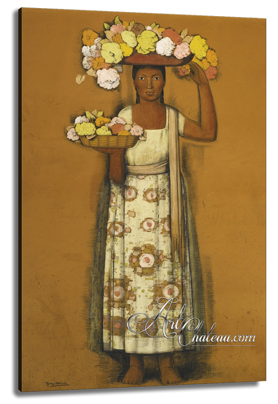 Woman with Flowers, after Alfredo Ramos Martínez