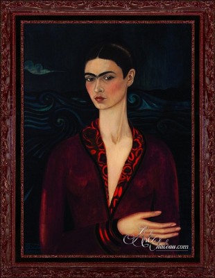 Self-Portrait in a Velvet Dress, after Frida Kahlo