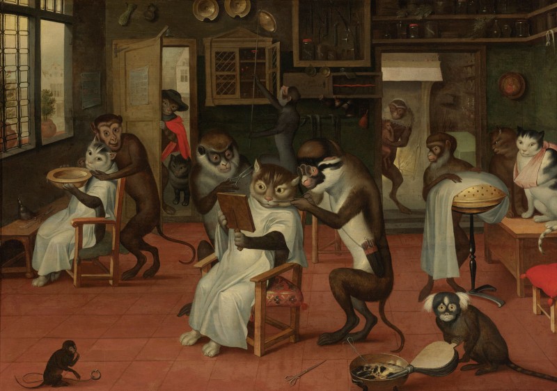 The Monkey Barber's Shop, c.1660, Oil on Canvas