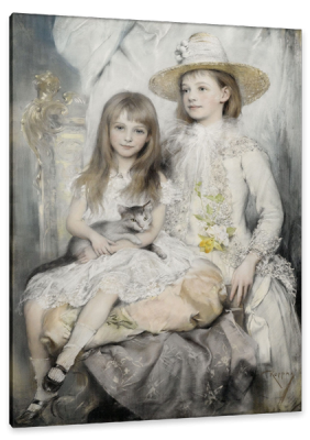 Rosie and Jenny Rozsika Deutsch, Later Know as the Dolly Sisters, c.1902, Pastel on Parchment