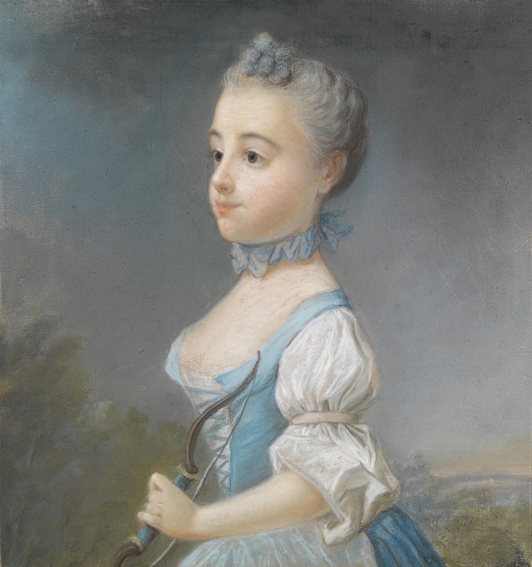 Portrait of a Young Girl as Diana, c.1756, Pastel on Parchment