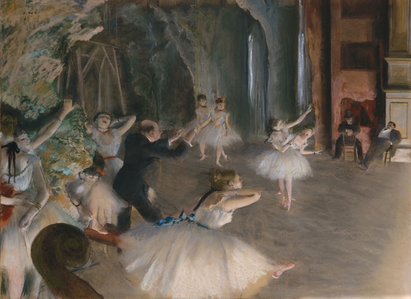 The Rehearsal Onstage, c.1874, Pastel over Brush and Ink