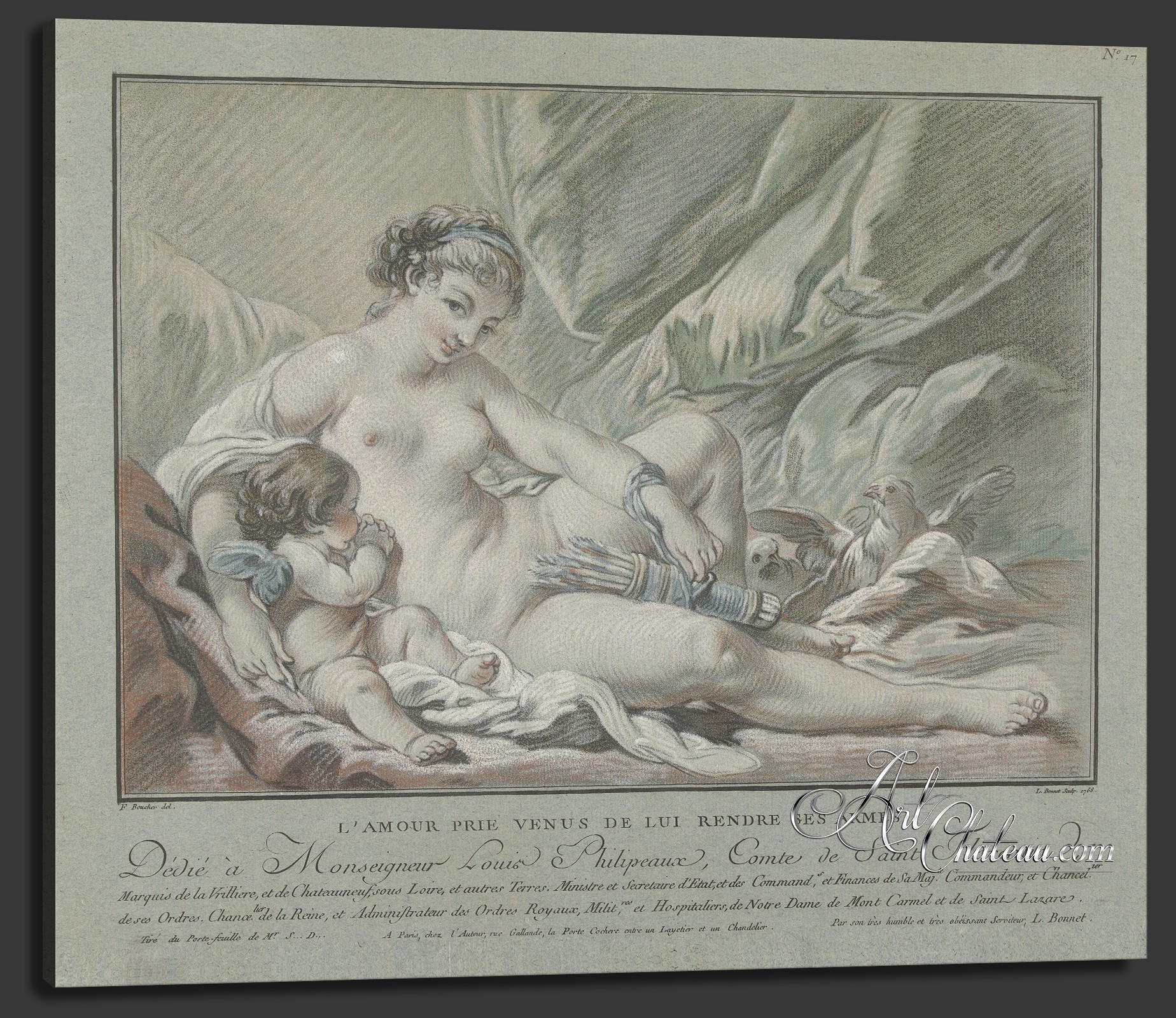 Cupid and Venus, after Louis Marin Bonnet