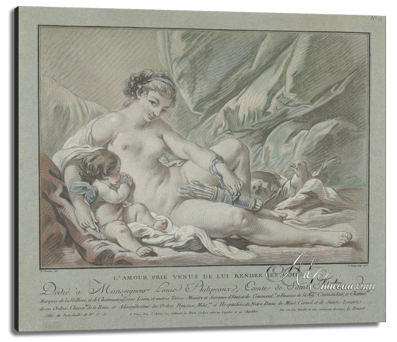 Cupid and Venus, after Louis Marin Bonnet