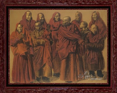 A Group of Tibetan Lamas, after Alexandre Iacovleff