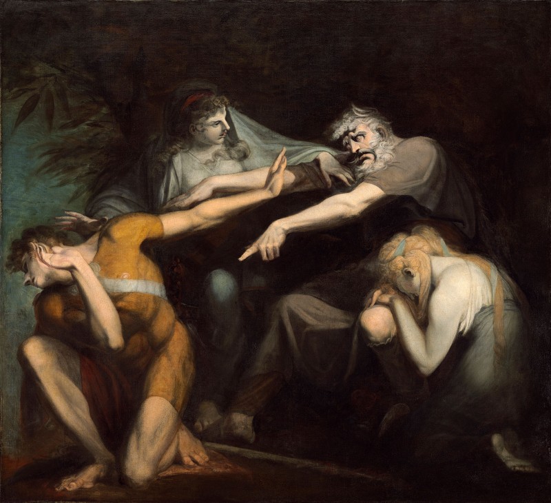 Oedipus Cursing His Son, Polynices, c.1786, Pencil, Guasch, and Pastel on Paper