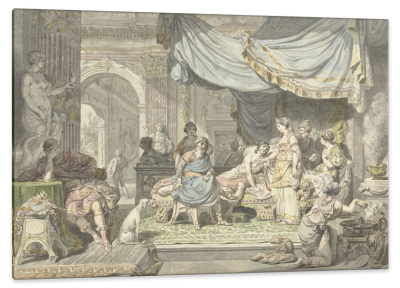 Antiochus Tries to Hide His Love for His Mother Stratonice, c.1775, Watercolor on Parchment