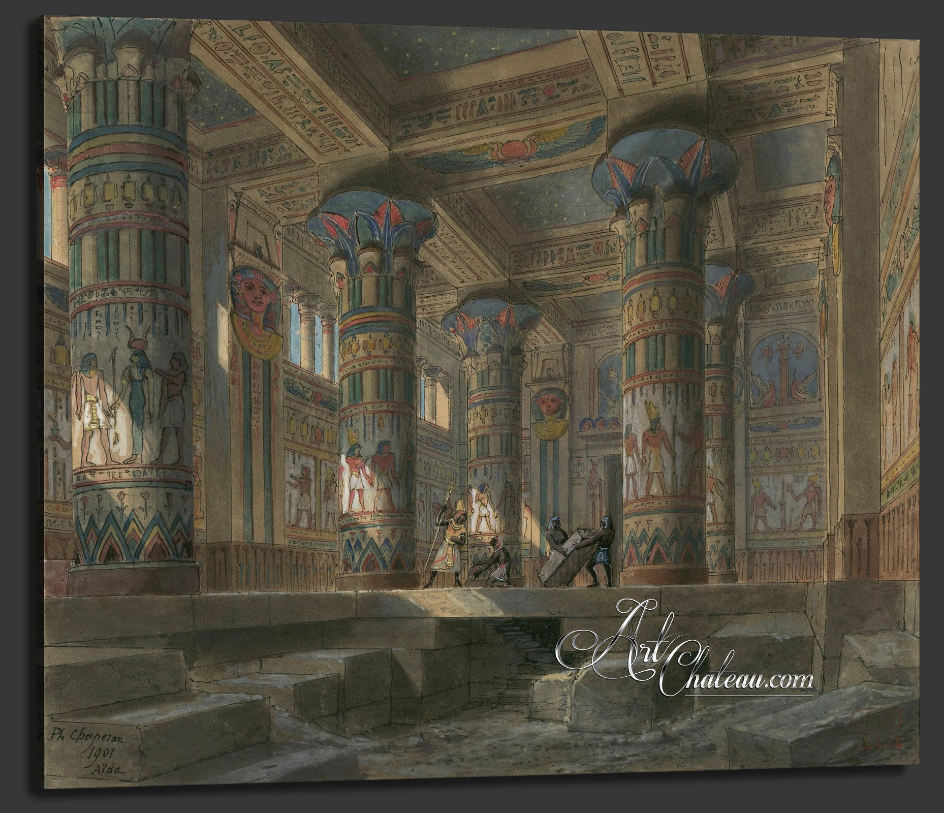 Set Design for Verdi's Opera Aida, after Philippe Chaperon
