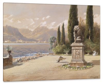 View of Lake Garda, c.1902, Watercolor on Parchment