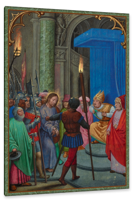 Jesus before Pontius Pilate, c.1520, Tempera colors, gold paint, and gold leaf on Parchment