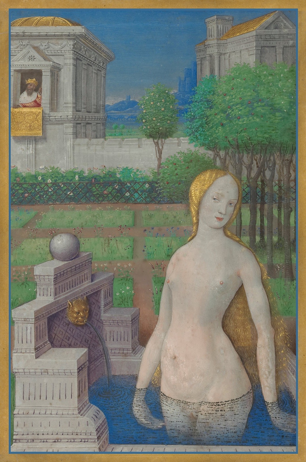 Bathsheba Bathing, c.1498, Tempera and gold on parchment