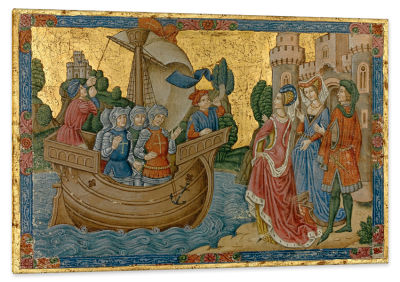 The Betrothal of Saint Ursula, c.1895, Tempera colors, gold leaf, and ink on 16th century parchment