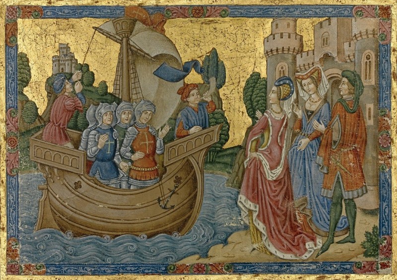 The Betrothal of Saint Ursula, c.1895, Tempera colors, gold leaf, and ink on 16th century parchment