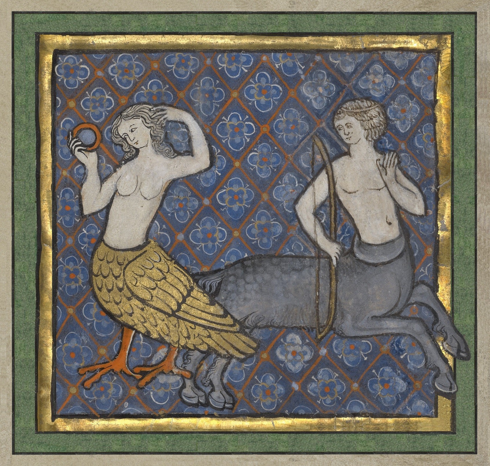Vanity and Hypocrisy, c.1270, Tempera colors, gold leaf, and ink on parchment