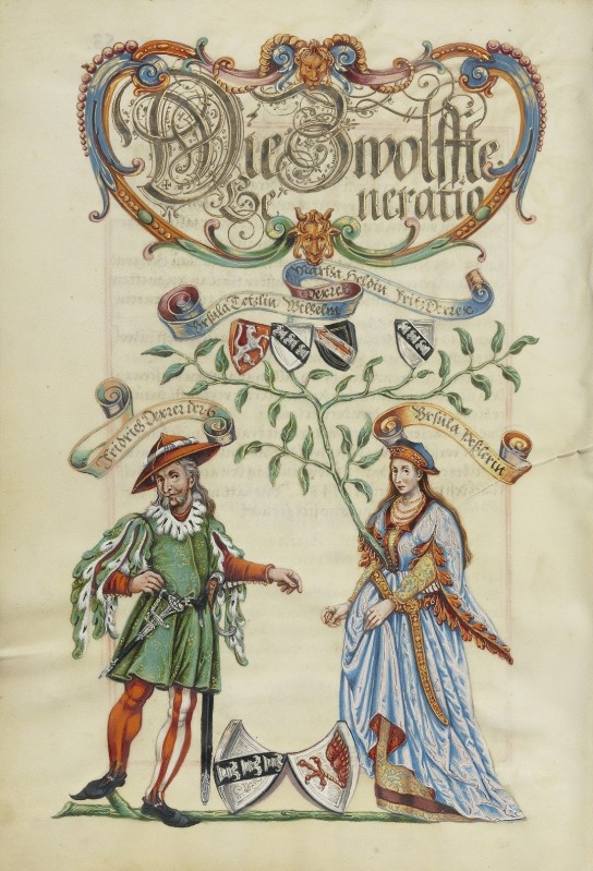 The Twelfth Generation, Friedrich Derrer c.1626, Tempera colors with gold and silver highlights on parchment