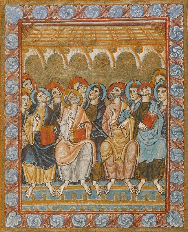 Pentecost, c.1050, Tempera colors and gold on parchment