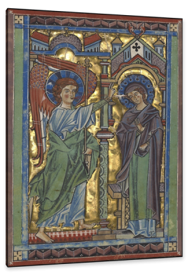 The Annunciation, c.1240, Tempera colors, gold leaf, and silver leaf on parchment