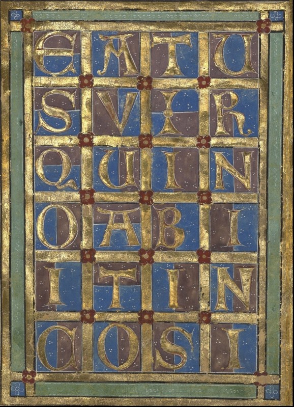 The Opening Illumination of Luke's Gospel, c.1245, Tempera colors, gold, and silver on parchment