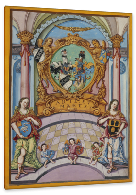 Second Frontispiece with the Derrer Coat of Arms, c.1626, Tempera colors, gold and silver highlights on parchment