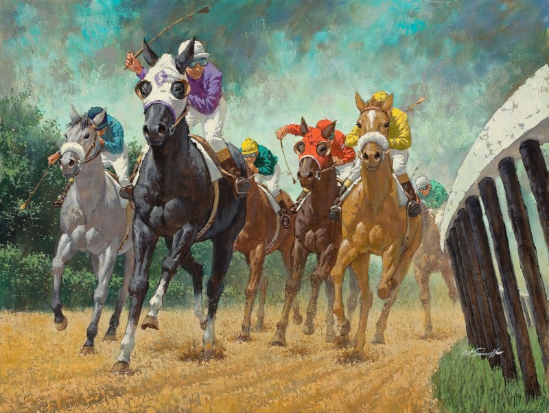Horse Race, c.1948, Oil on Canvas