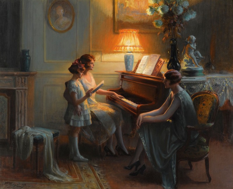 La Lecon de Chant, c.1920, Oil on Canvas