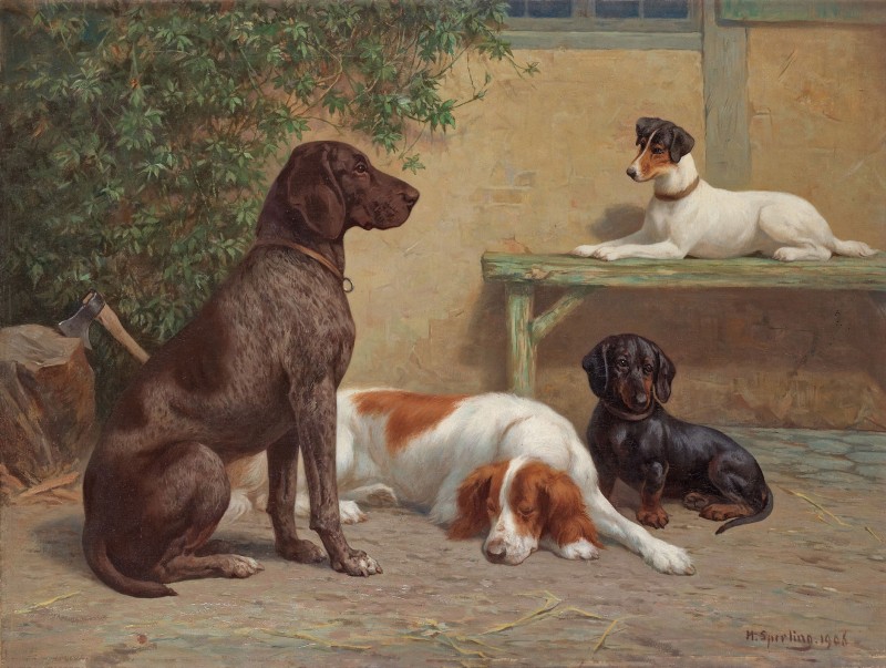 Group of Dogs, c.1908, Oil on Canvas