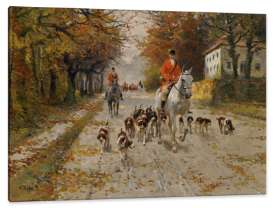 Setting Off for the Hunt, c.1910, Oil on Canvas