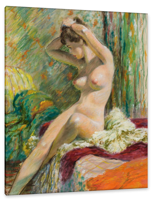 Seated Nude, c.1957, Gouache and Tempera on Board