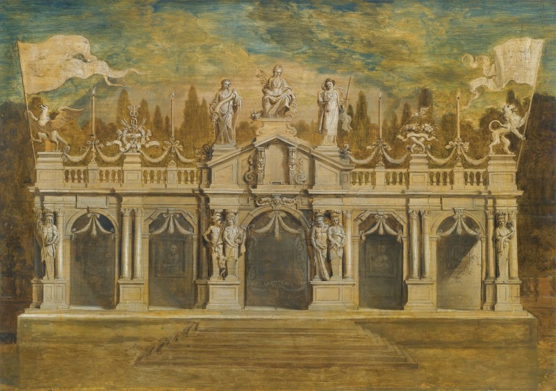 A Design for a Classical Loggia, c.1648, Oil on Oak Panel