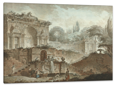 The Ancient Roman Villa Sacchetti, c.1778, Ink with Watercolor on Parchment
