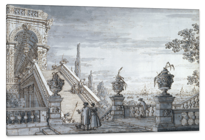 A Capriccio with a Monumental Staircase, c.1760, Ink, with Grey Wash