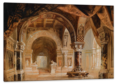 Interior from the Doge's Palace, Florence, Italy, c.1893, Watercolor on Parchment