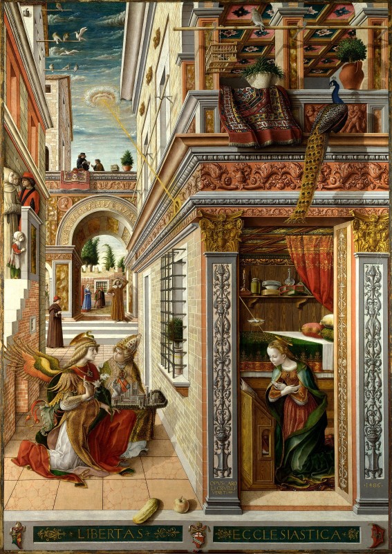 The Annunciation with-Saint Emidius, c.1490, Oil on Poplar