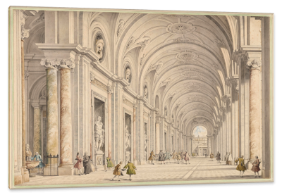View of the Great Vaulted Portico of the Villa Albani, Rome, c.1750, Ink and Color Wash