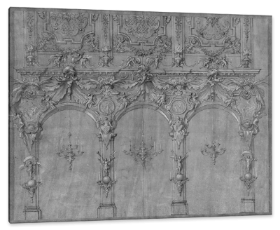 Design Element for a 17th Century Italian Villa, c.1670, Pastel on Woven Paper