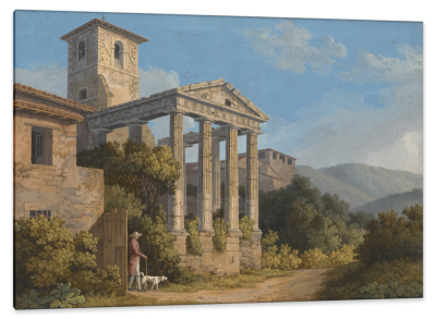 The Temple of Hercules in Cori near Velletri, c.1783, Oil on Canvas