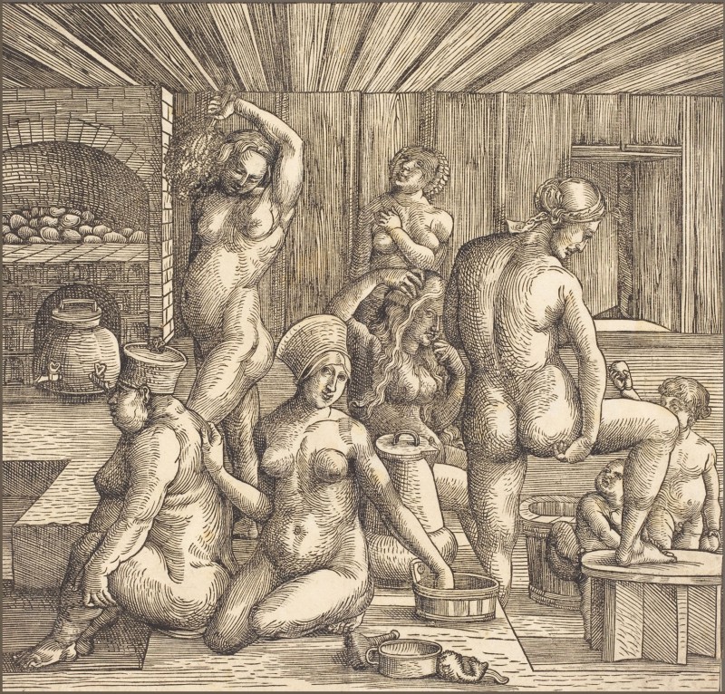 Women's Bath, c.1510, Woodcut