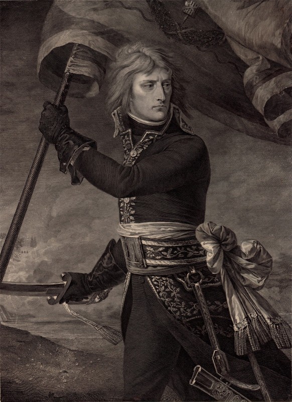 Bonaparte au pont d'Arcole, c.1798, Engraving on Parchment