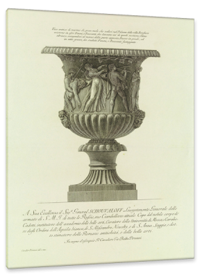 A Marble Vase Sculpted with Bacchic Revels, c.1770, Engraving