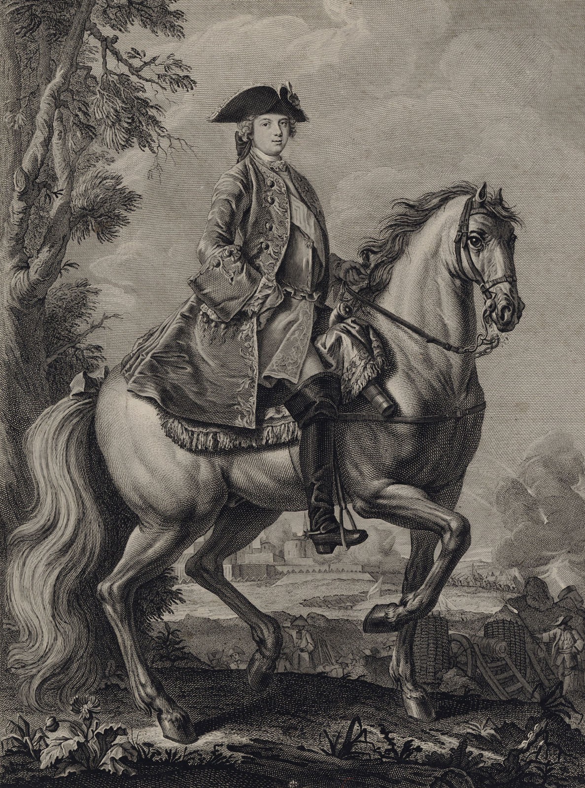 Equestrian Portrait of Louis, Dauphin of France, c.1765, Engraving