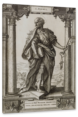 Saint Peter Stands Between Two Columns, c.1578, Engraving 