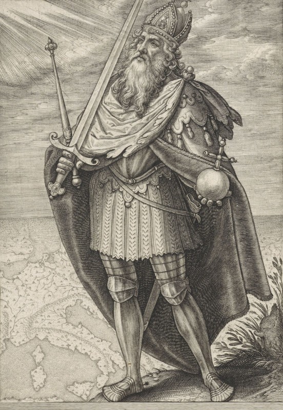Charlemagne, Laying the Foundations for Modern France, c.1619, Engraving 