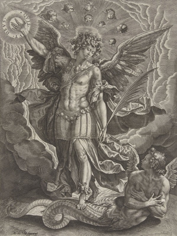Saint Michael Banishes Rebellious Angel, c.1602, Engraving