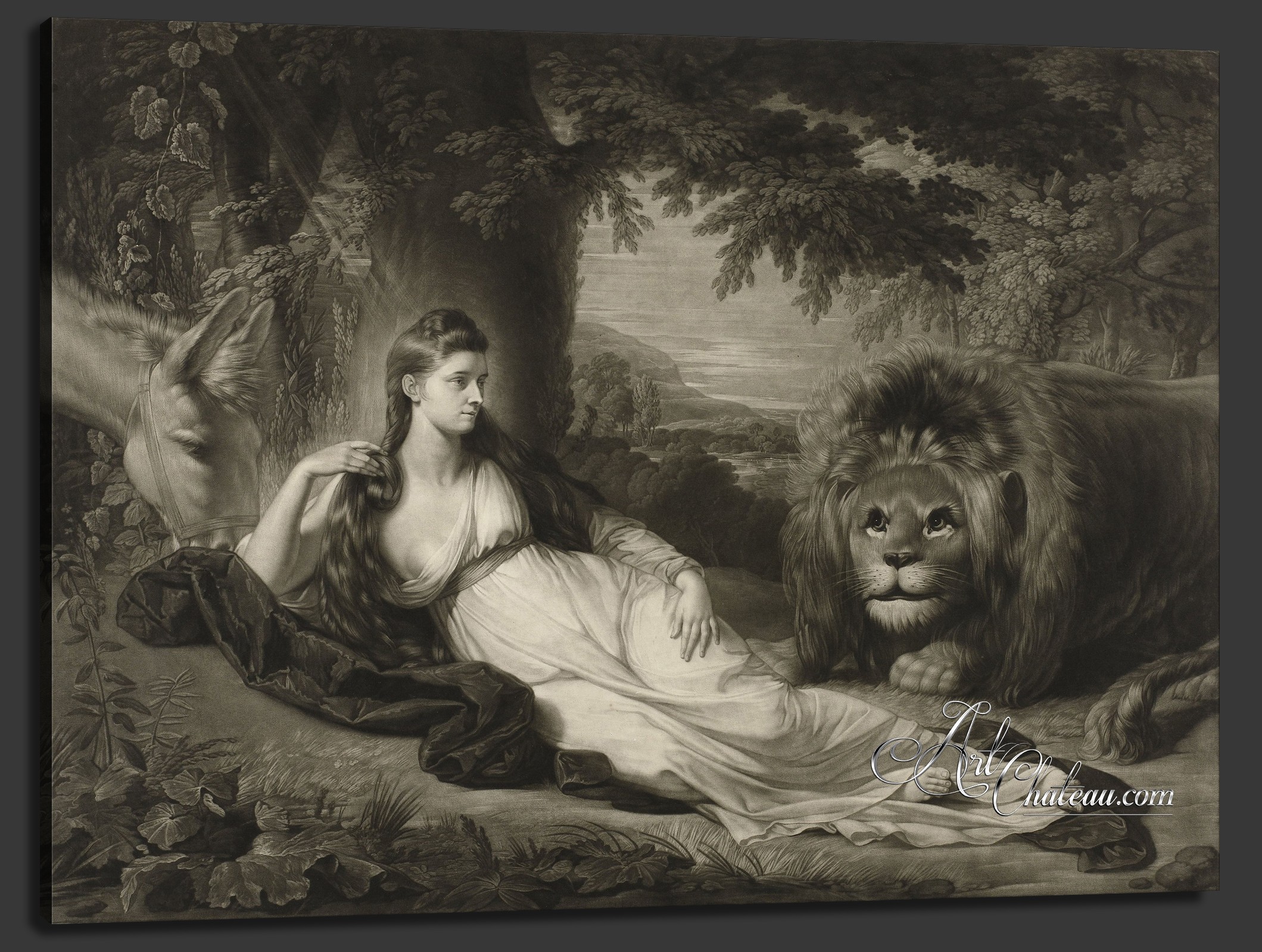 Portrait of Miss Hall with a Lion, after Benjamin West