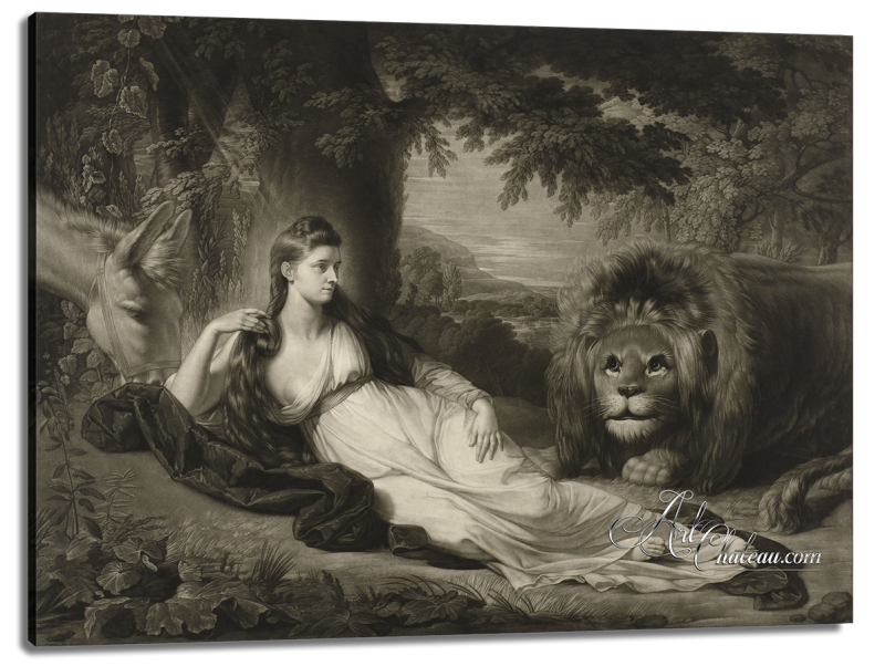 Portrait of Miss Hall with a Lion, after Benjamin West